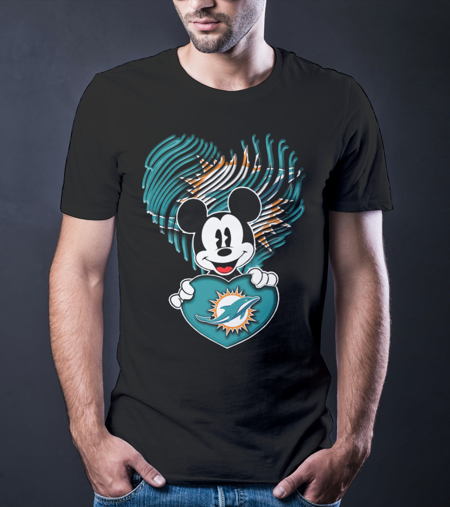 Mick Miami Dolphins Heart T-Shirt
