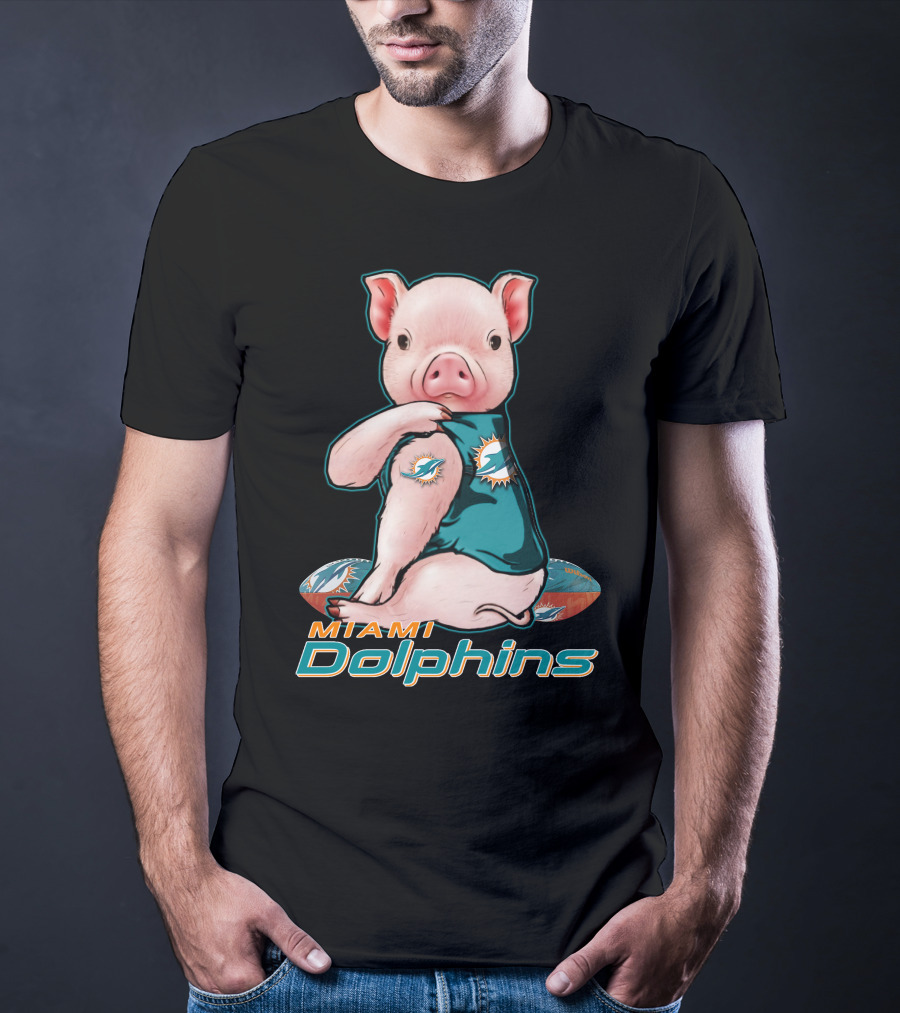 Miami Dolphins Pig Football Fan T-Shirt