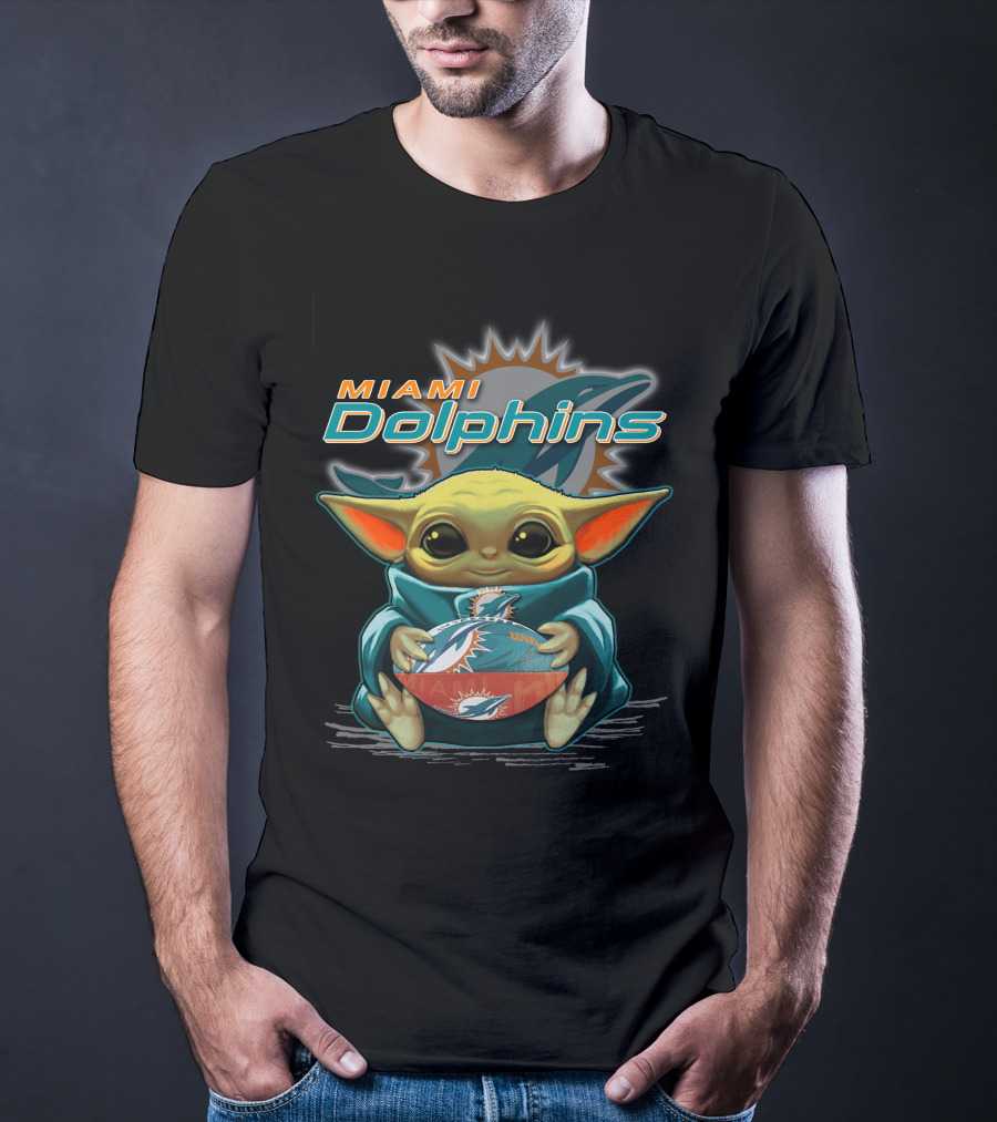 Yoda Miami Dolphins Football Fan T-Shirt