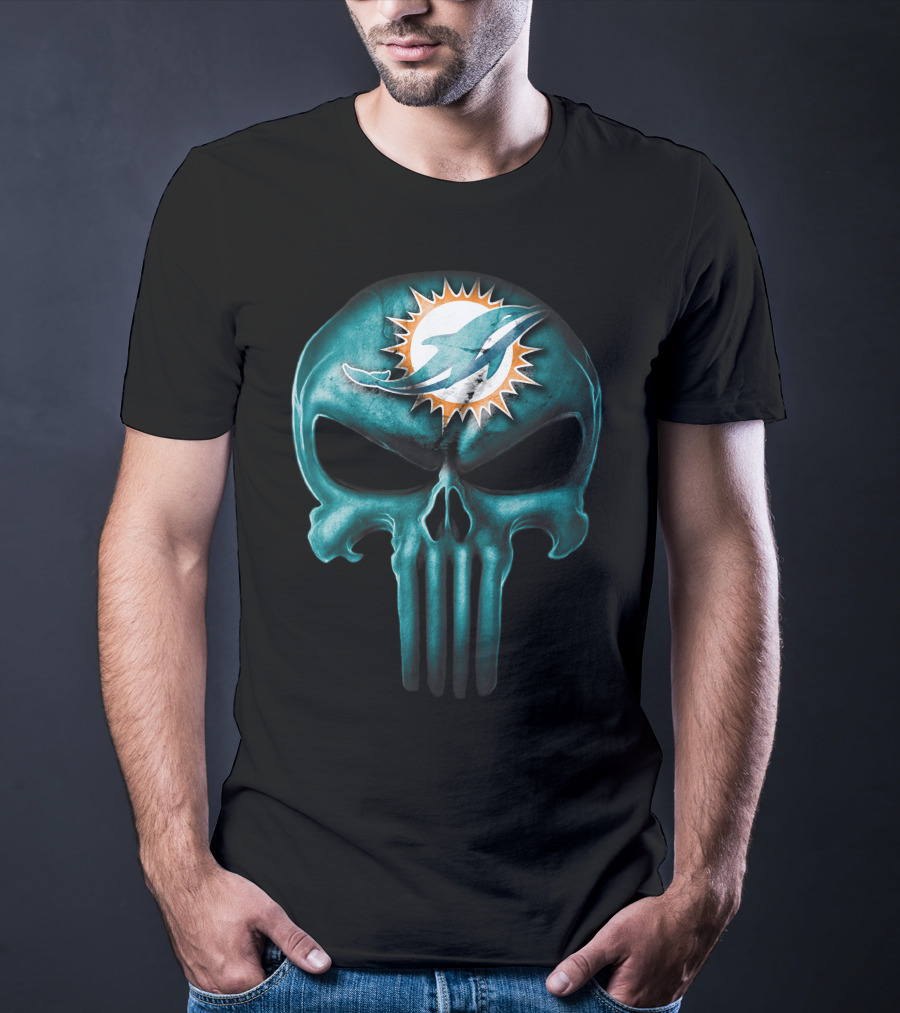 Miami Dolphins Skull T-Shirt