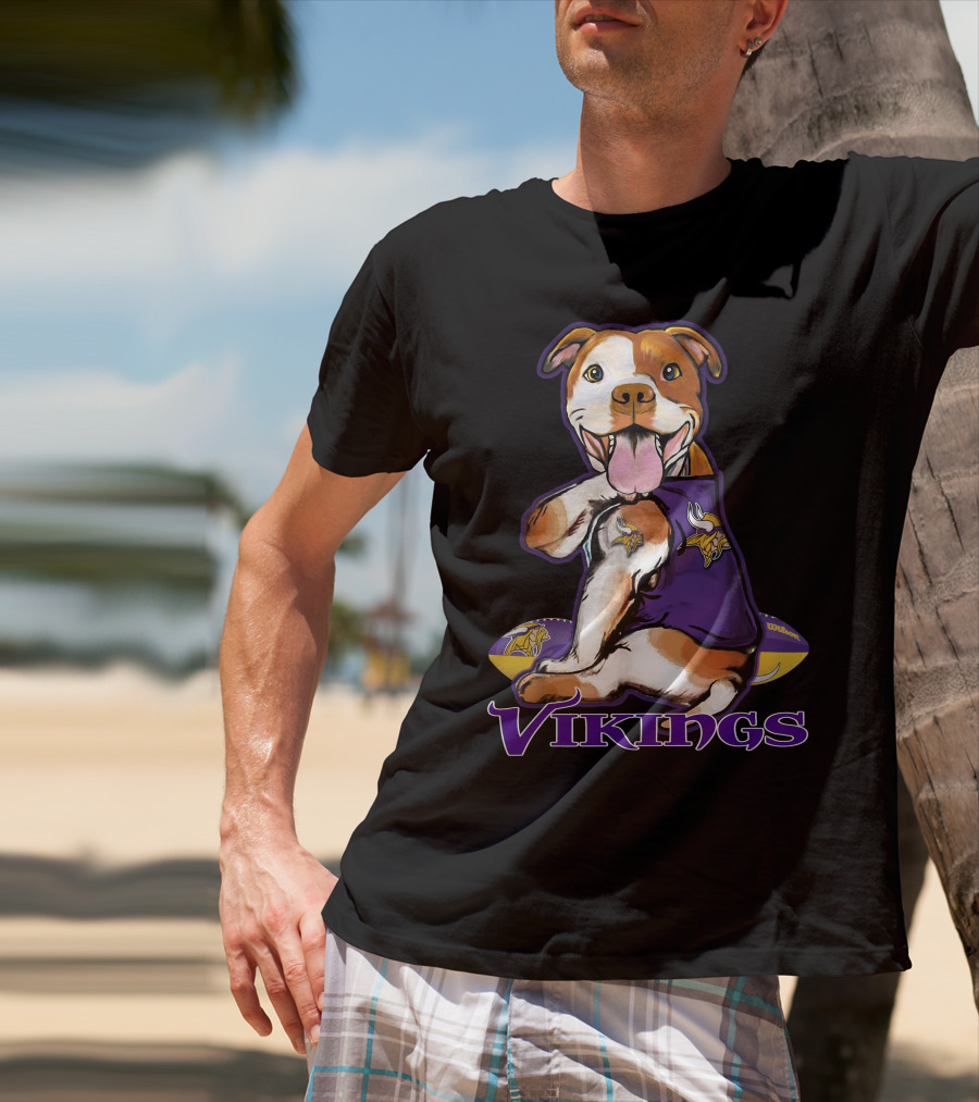 Vikings Pitbull NFL Team Spirit T-Shirt
