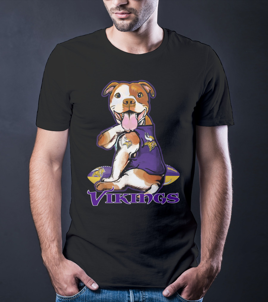 Vikings Pitbull NFL Team Spirit T-Shirt
