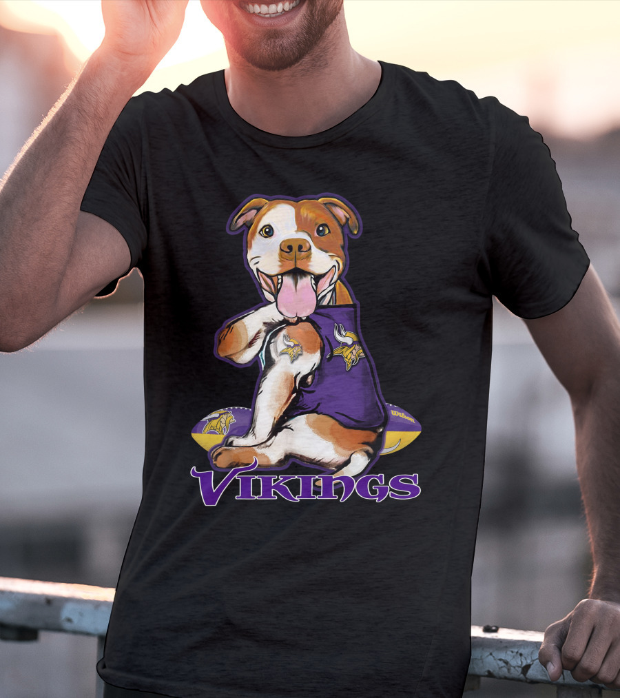 Vikings Pitbull NFL Team Spirit T-Shirt