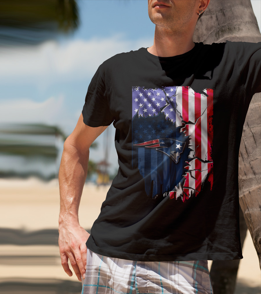 New England Patriots American Flag T-Shirt