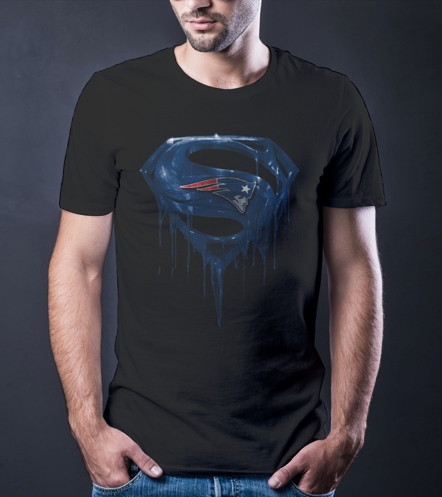 New England Patriots Dripping Superman T-Shirt