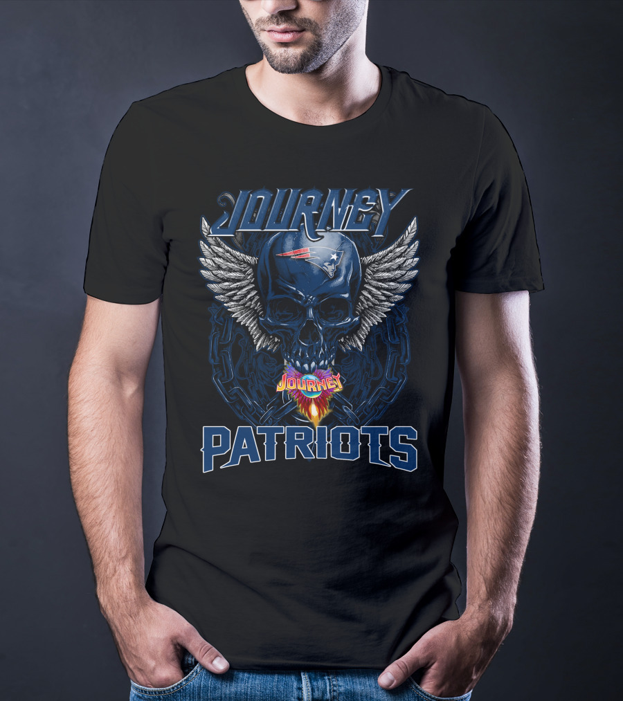 Journey New England Patriots Skull Wings NFL T-Shirt