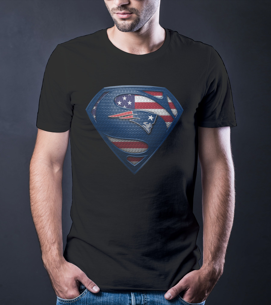 New England Patriots Superman Shield Stars And Stripes T-Shirt
