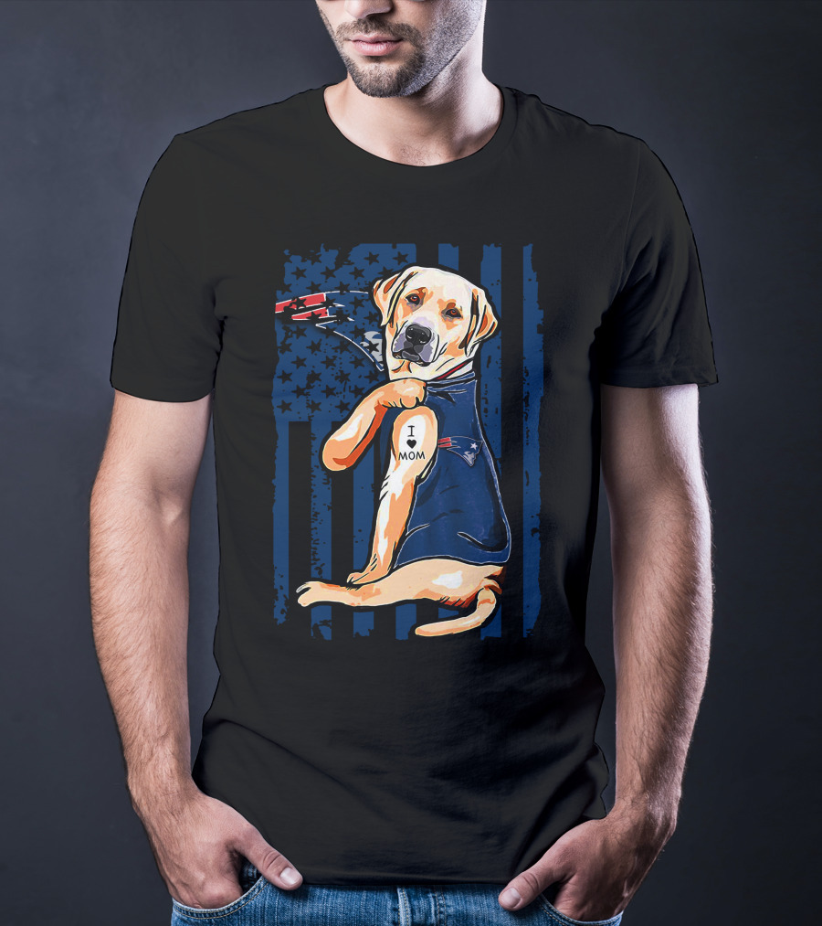 Labrador Retriever I Love Mom New England Patriots T-Shirt