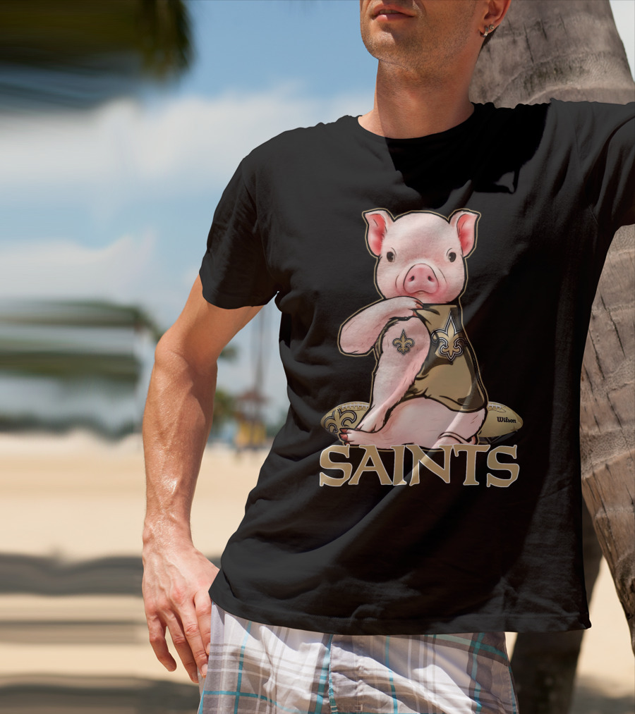 Pig Saints Fleur-de-Lis Football Fan Wilson T-Shirt