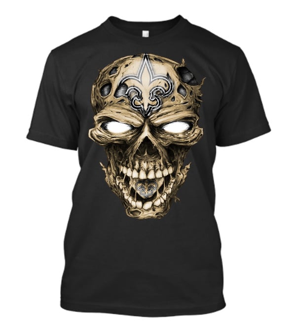 Skull V2 New Orleans Saints Fleur-de-Lis Zombie Head T-Shirt