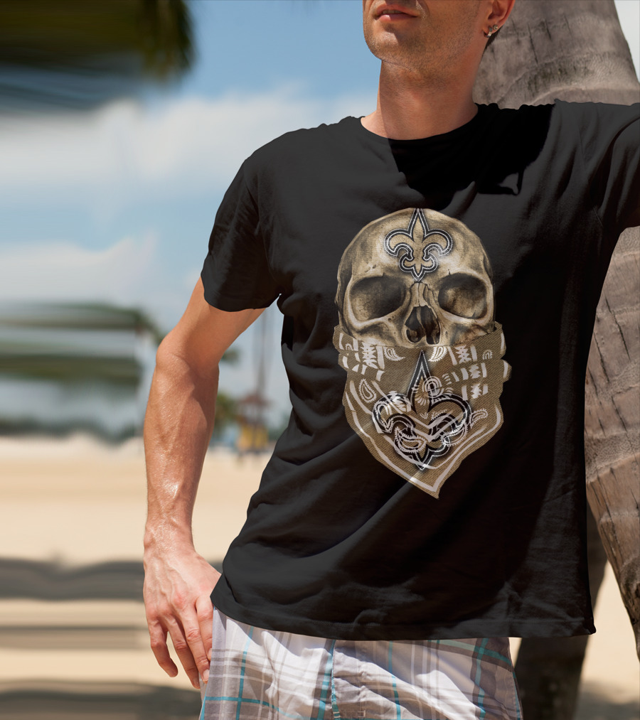 Skull Fleur-de-Lis New Orleans Saints T-Shirt