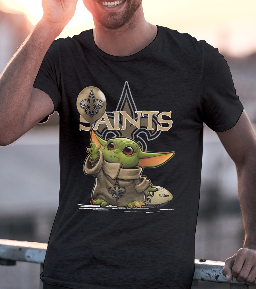 Yoda New Orleans Saints Balloon Football Wilson T-Shirt