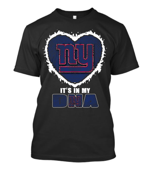 It's In My DNA New York Giants Heart Fingerprint T-Shirt