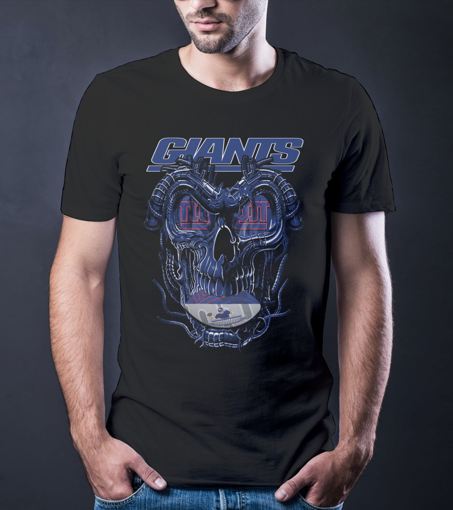 Giants Dragonskull Football Faceplate New York T-Shirt