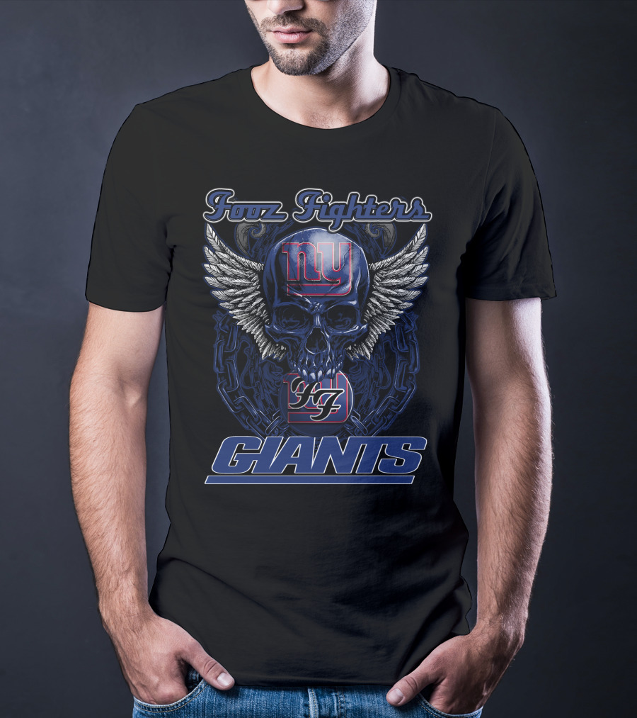 Foo Fighters NY Giants Skull Wings Retro 97 T-Shirt