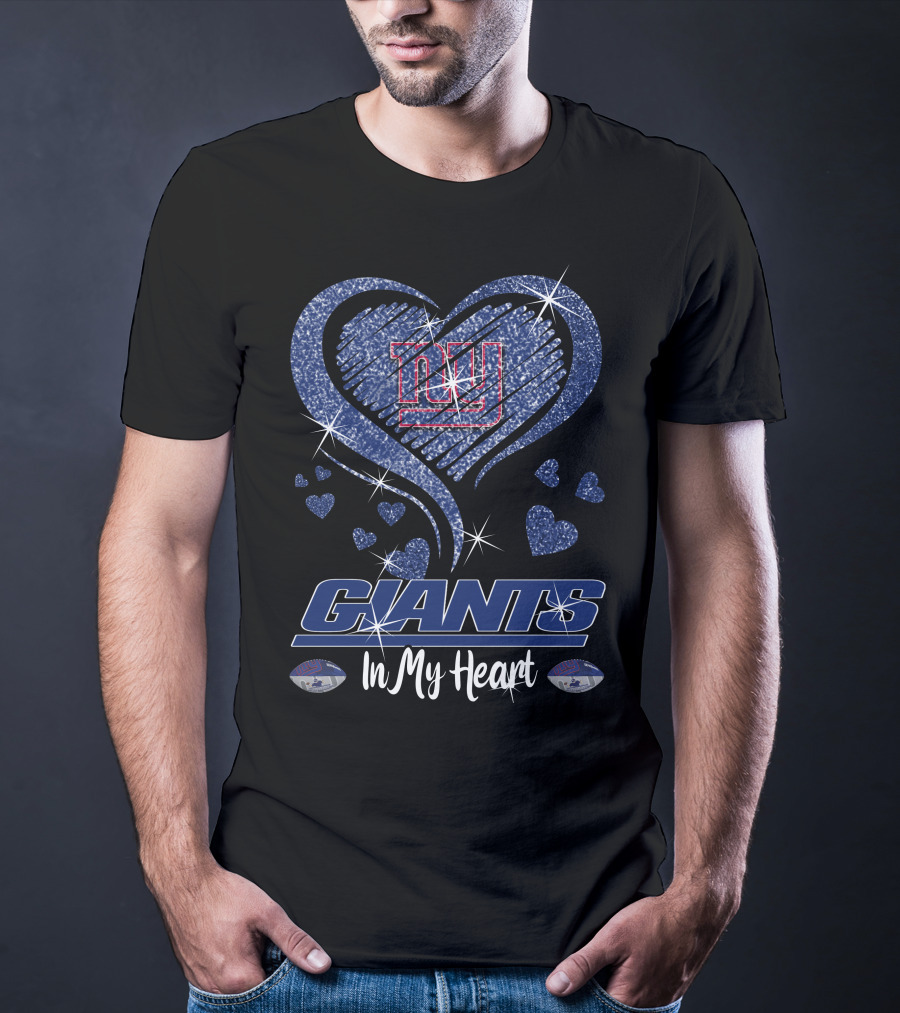 Giants Love Sparkling Heart In My Heart New York Giants T-Shirt