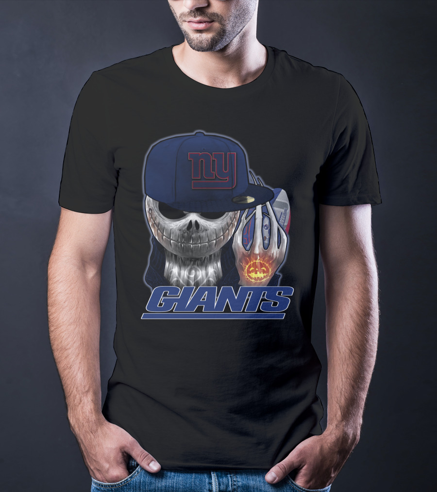 Jackskull Giants Halloween NY Football Fusion T-Shirt