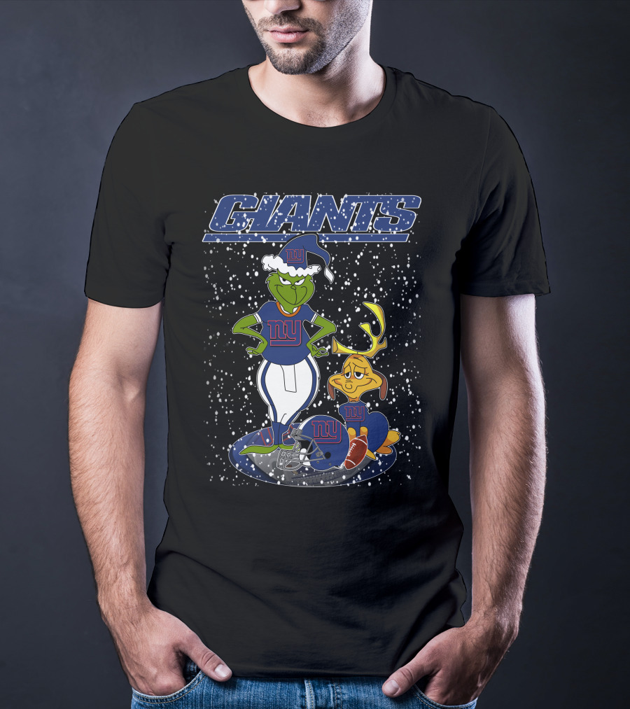 Grinchxmas New York Giants Holiday Characters T-Shirt
