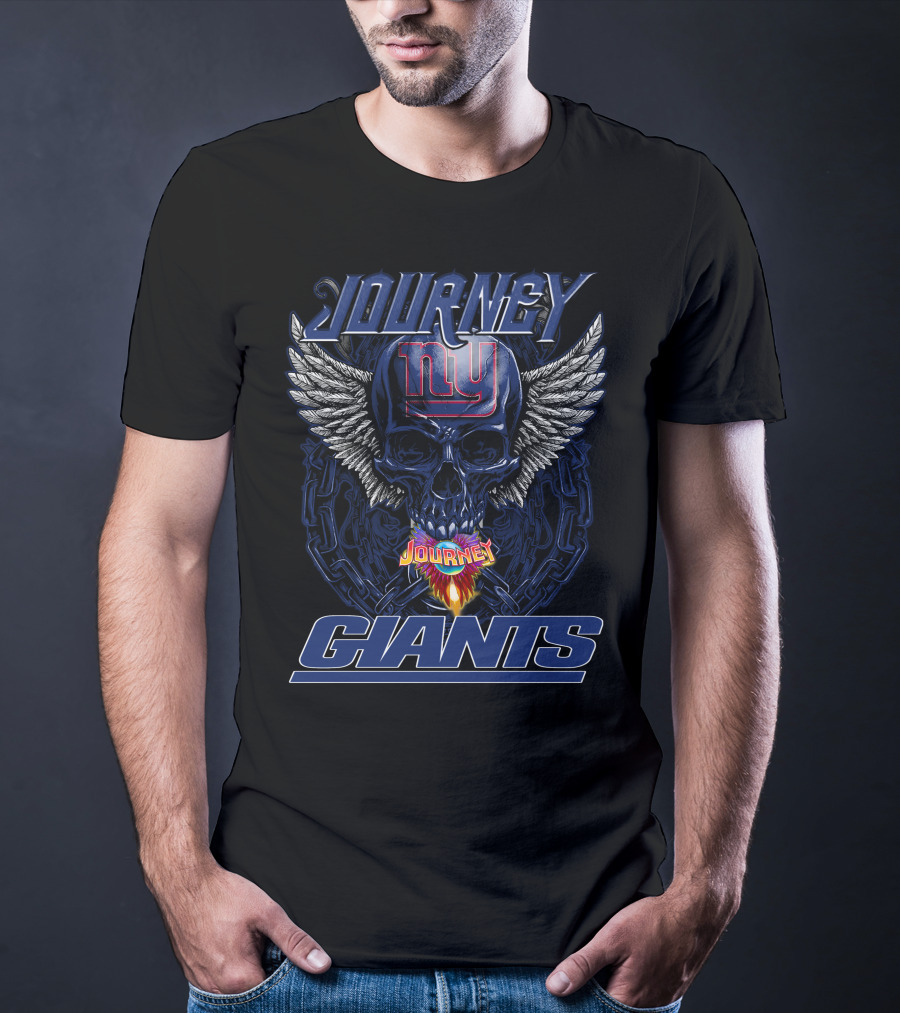 Journey NY Giants Skull Wings Flame T-Shirt
