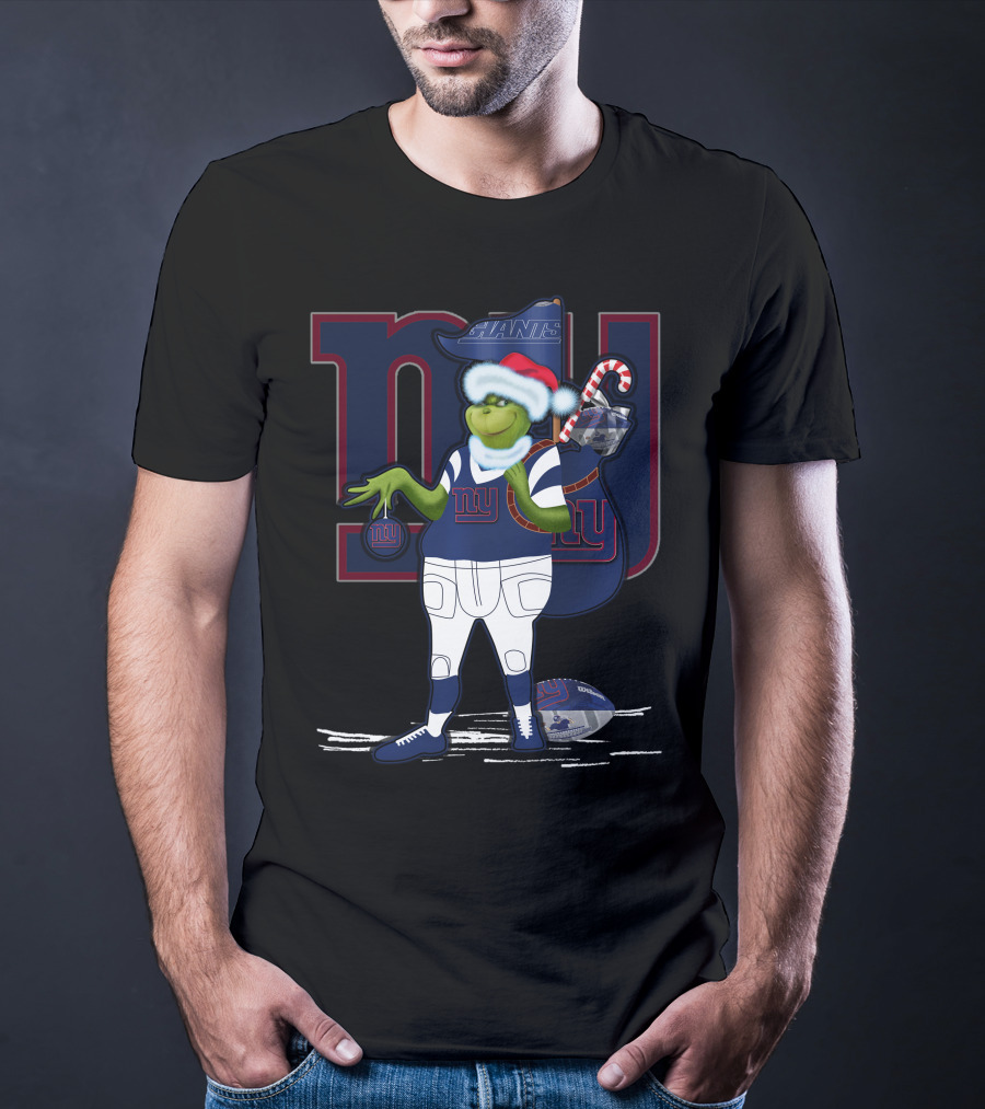 Grinchxmas New York Giants Christmas Football Character T-Shirt