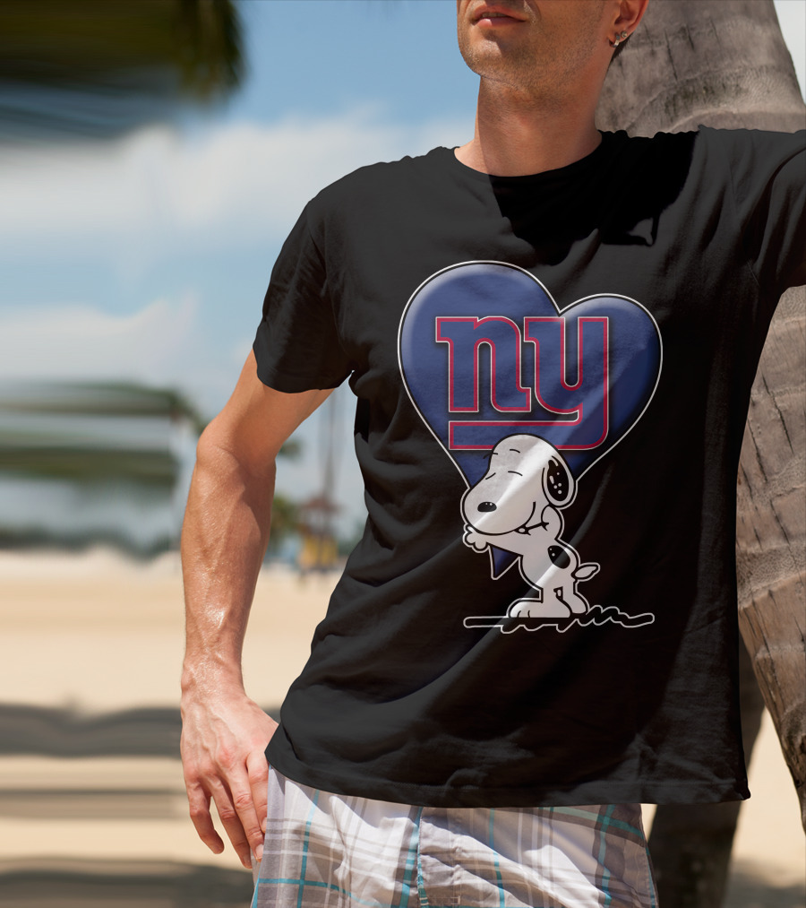 Snoopy Heart Ny New York Giants T-Shirt
