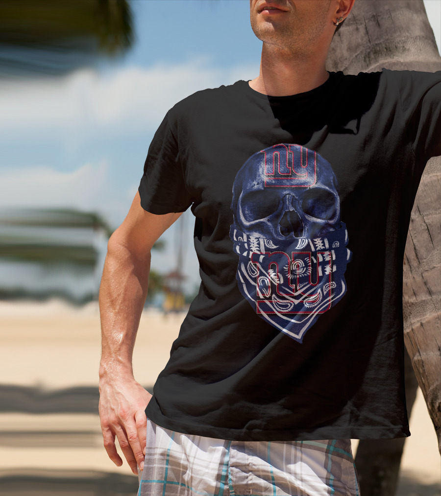 Skull Ny Giants Bandana T-Shirt