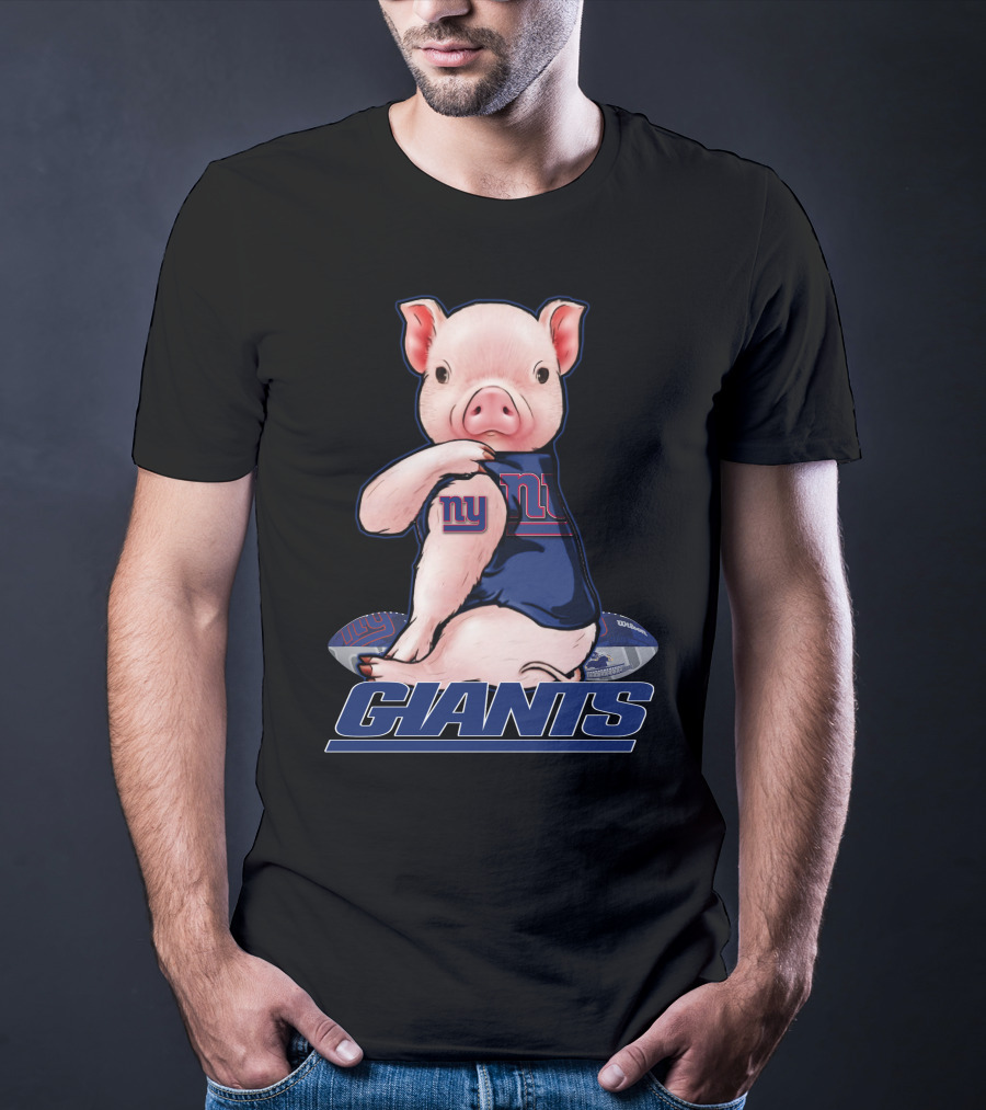 Pig In New York Giants Fan Jersey T-Shirt