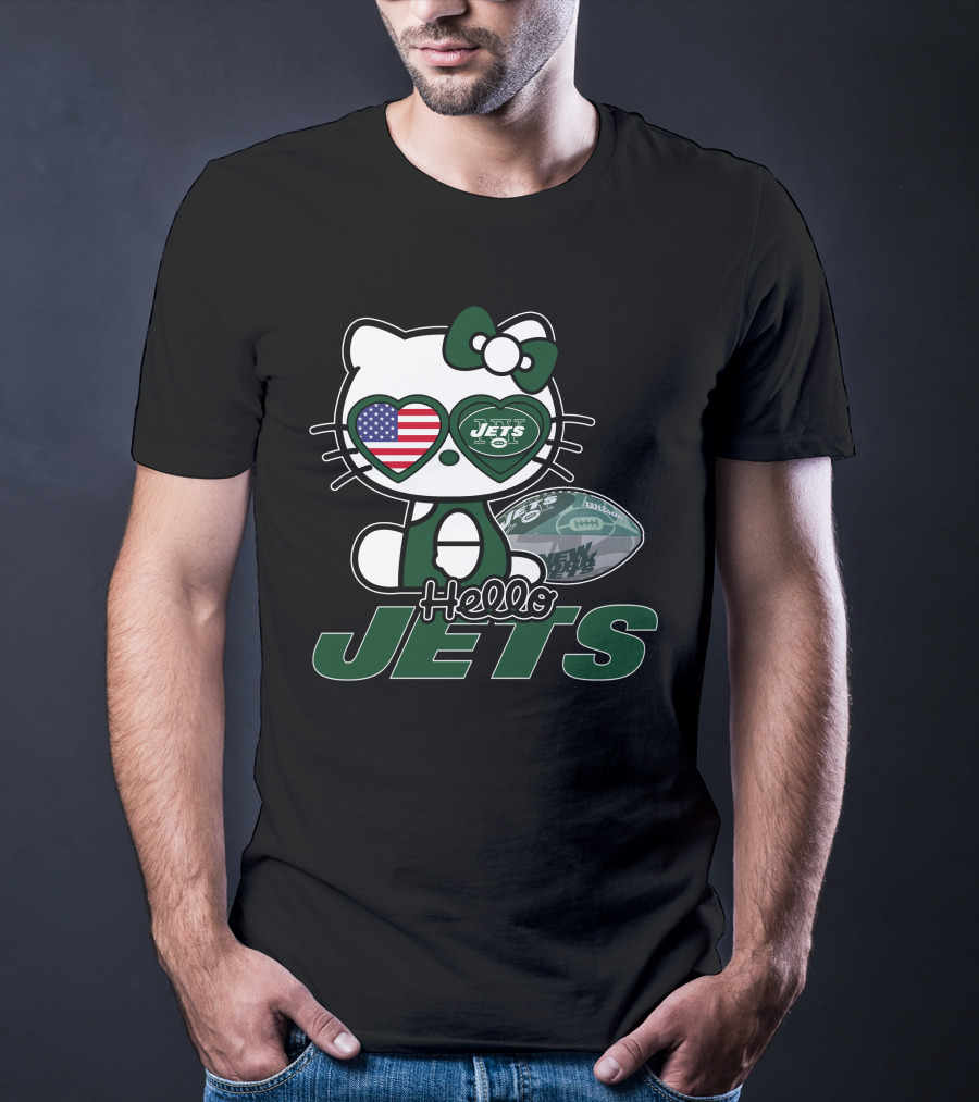 Hello Kitty Jets American Flag Football T-Shirt