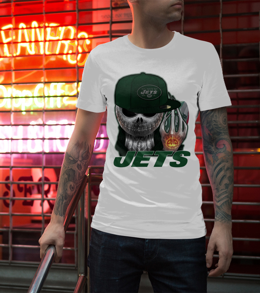Jets Jackskull Halloween Football Fanatic T-Shirt
