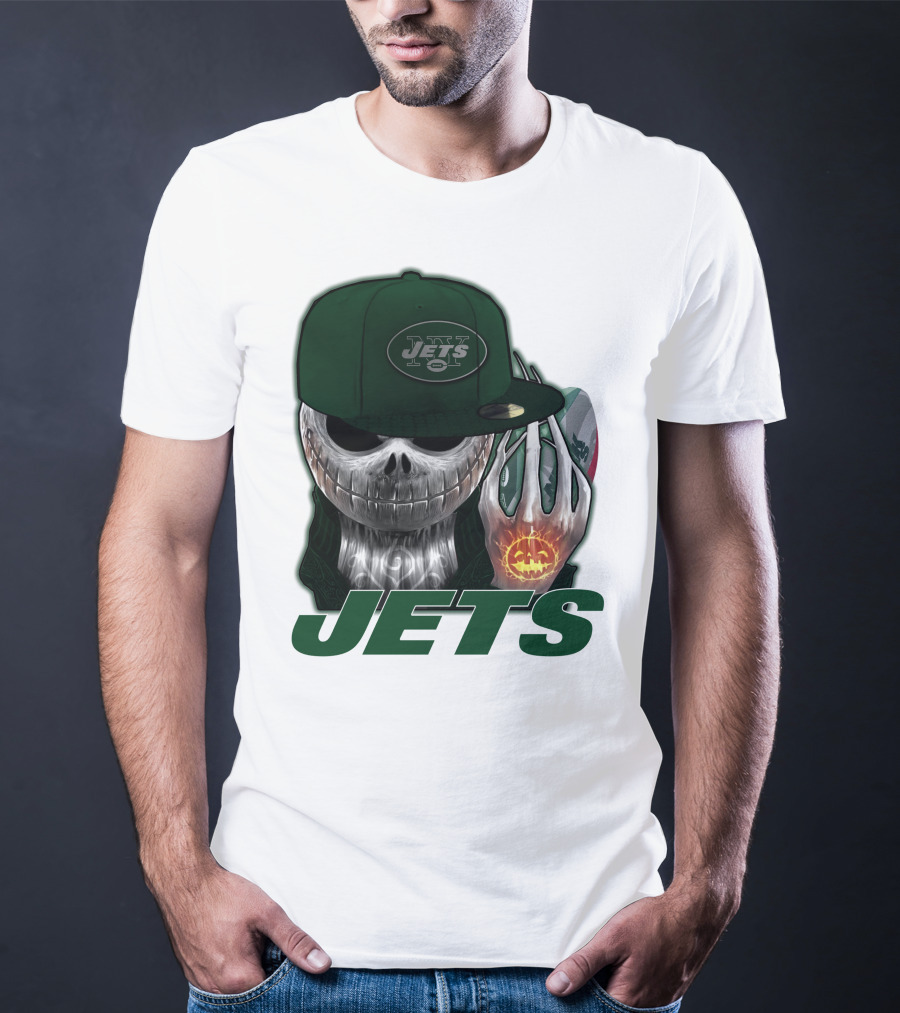 Jets Jackskull Halloween Football Fanatic T-Shirt