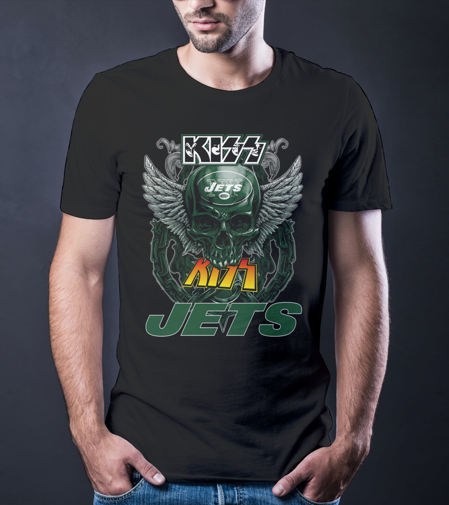Kiss Jets Skull Wings Chains T-Shirt