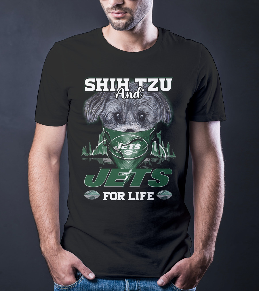 Shih Tzu And Jets For Life New York Jets T-Shirt