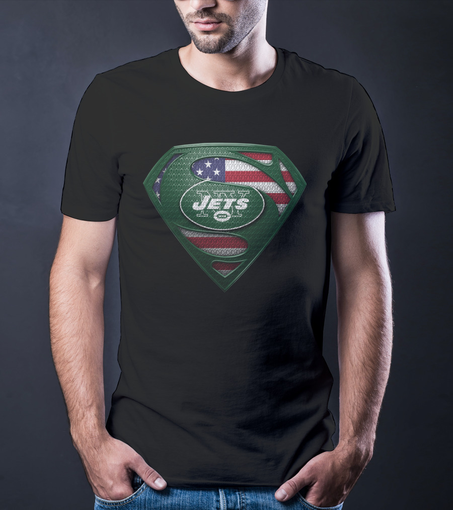 New York Jets American Flag Superman T-Shirt