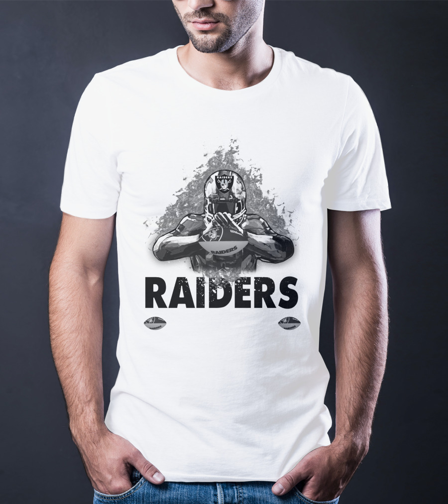 Raiders For Life Football Player Emblem T-Shirt