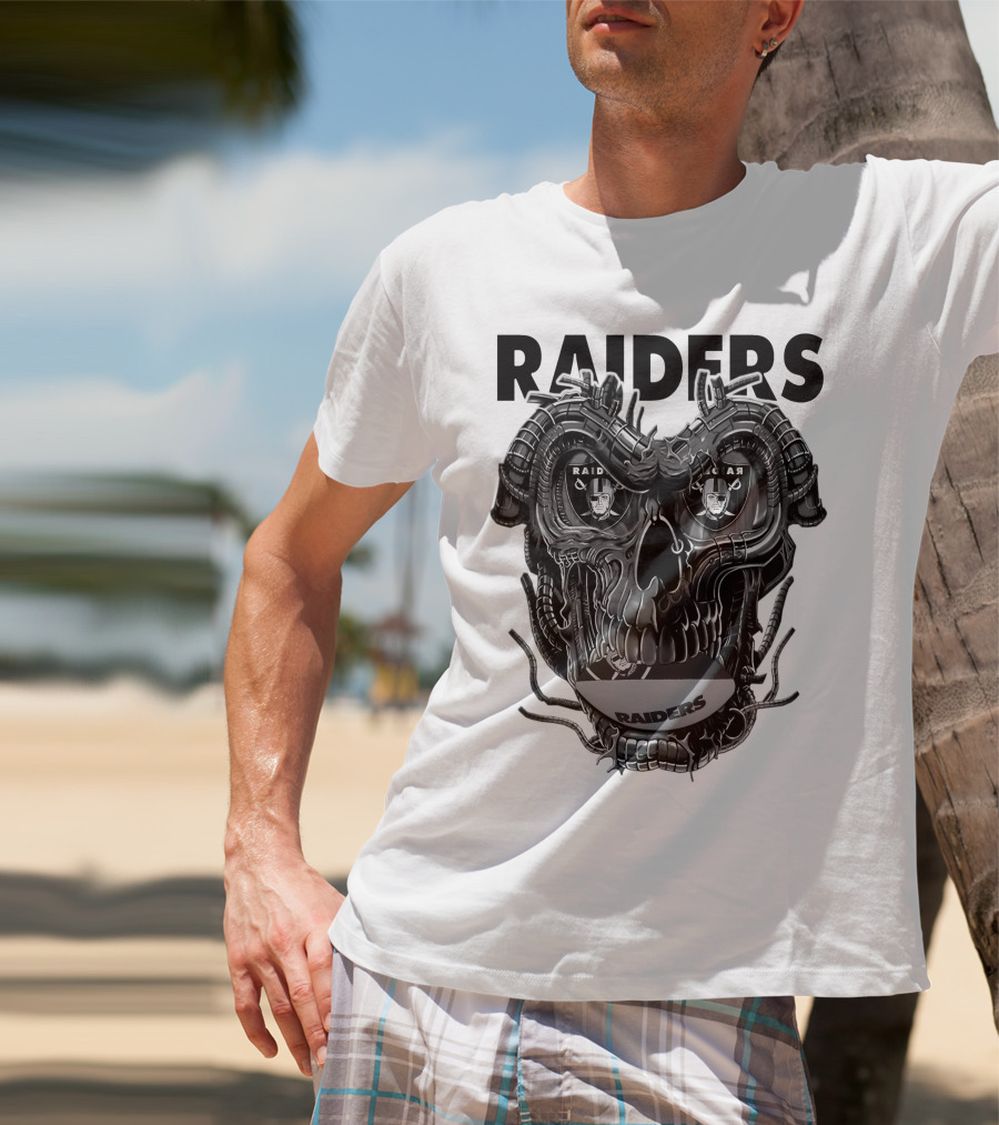 Raiders Dragonskull Football Faceplate T-Shirt