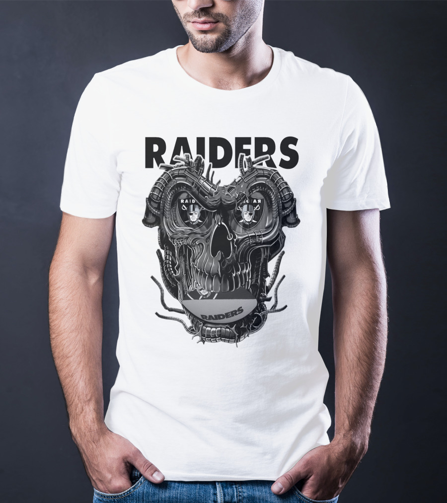 Raiders Dragonskull Football Faceplate T-Shirt