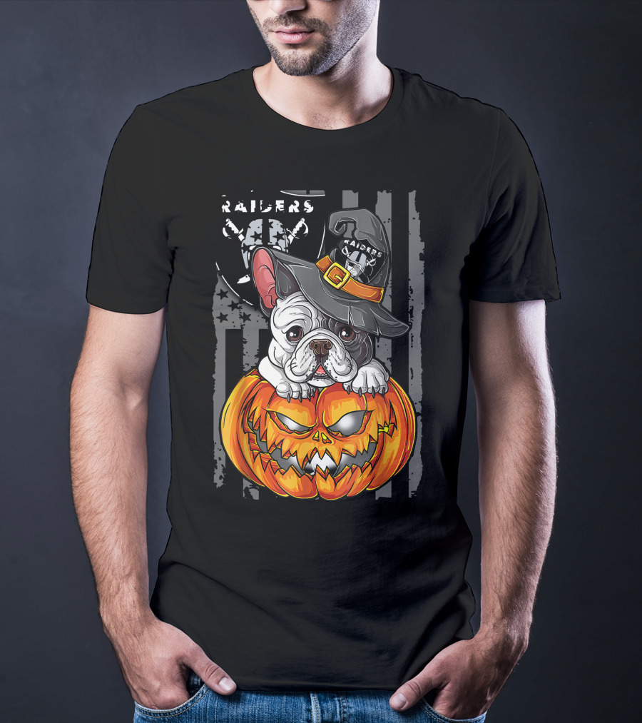 Raiders Halloween Bulldog Pumpkin T-Shirt