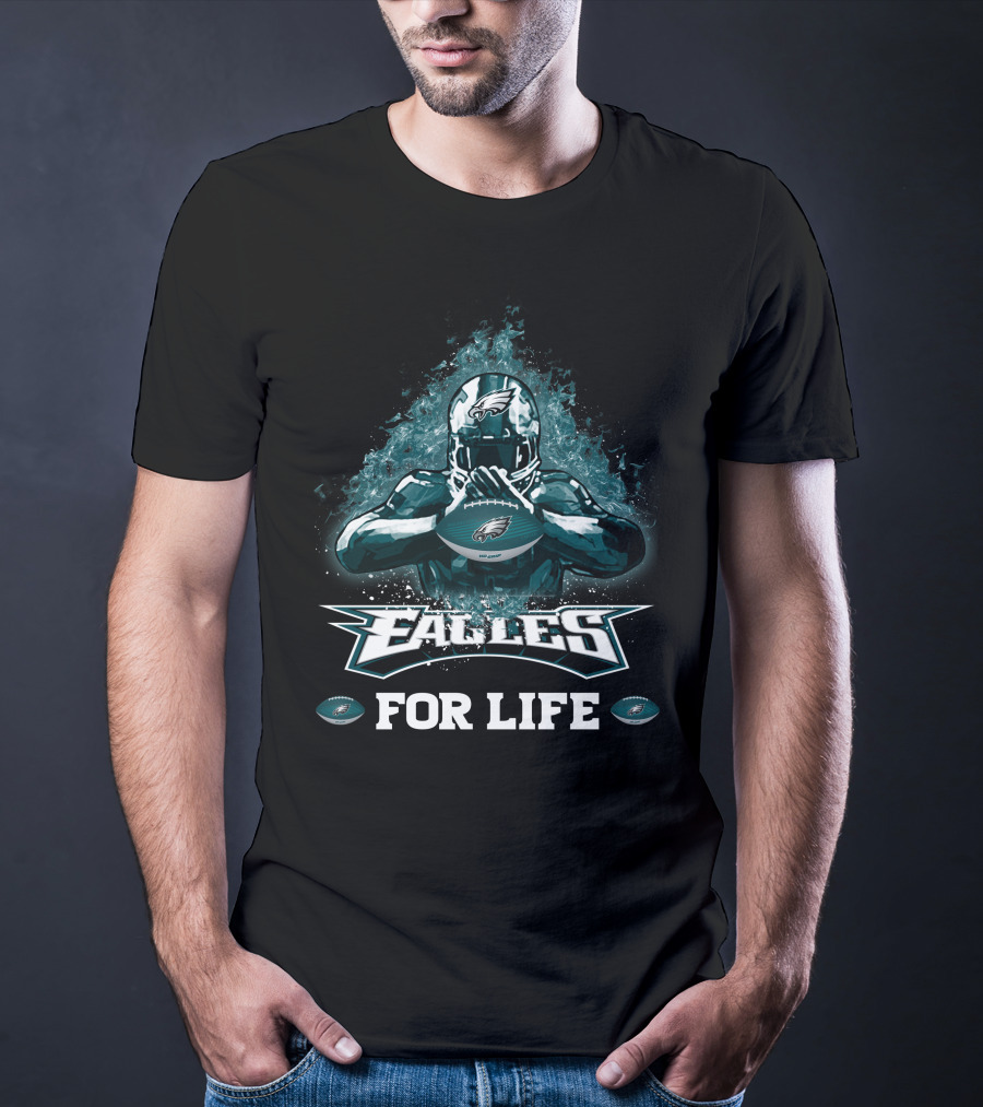 Eagles For Life Philadelphia Football Helmet Rugby T-Shirt