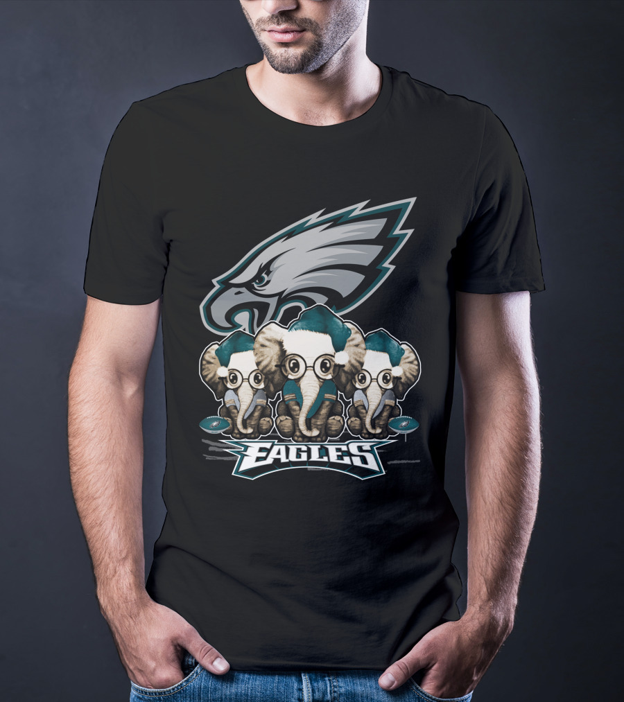 Philadelphia Eagles Elephan Xmas Holiday Spirit T-Shirt