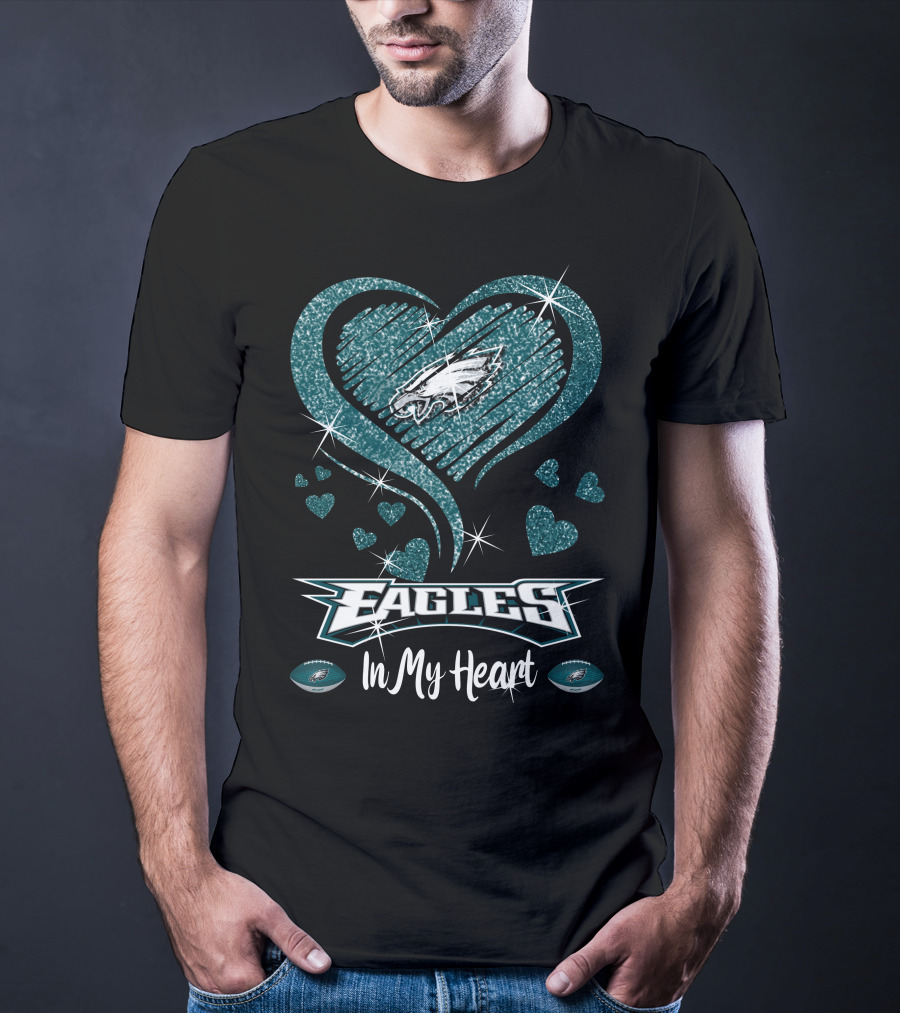 Philadelphia Eagles Heart Sparkle T-Shirt