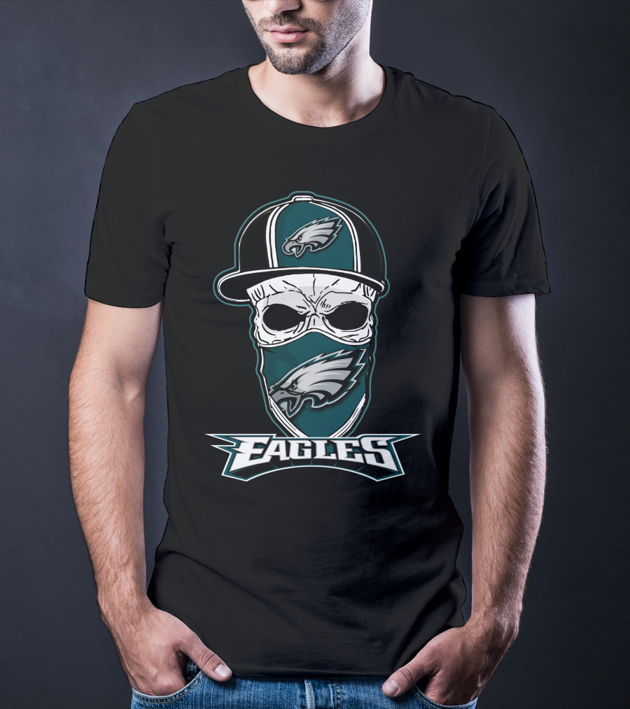 Philadelphia Eagles Skull Cap Mask T-Shirt