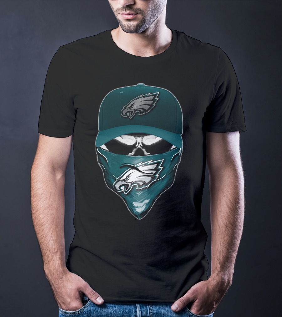 Skull V6 Philadelphia Eagles Fan Gear T-Shirt