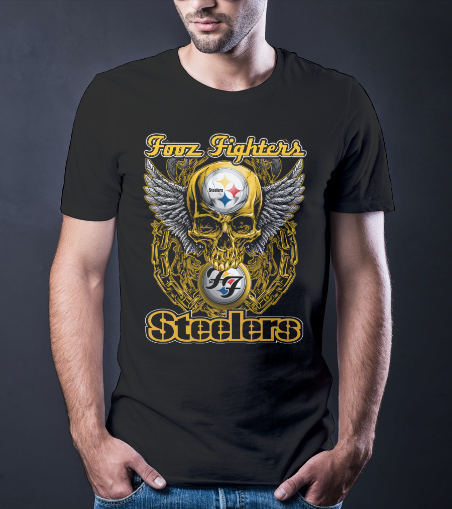 Foo Fighters Steelers Skull Wings T-Shirt