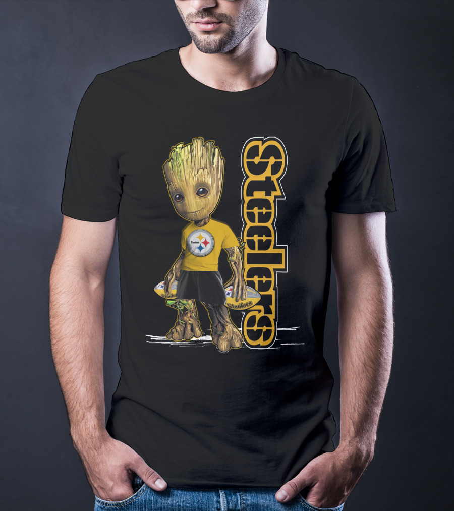 Groot Steelers Pittsburgh Football Fan Character T-Shirt
