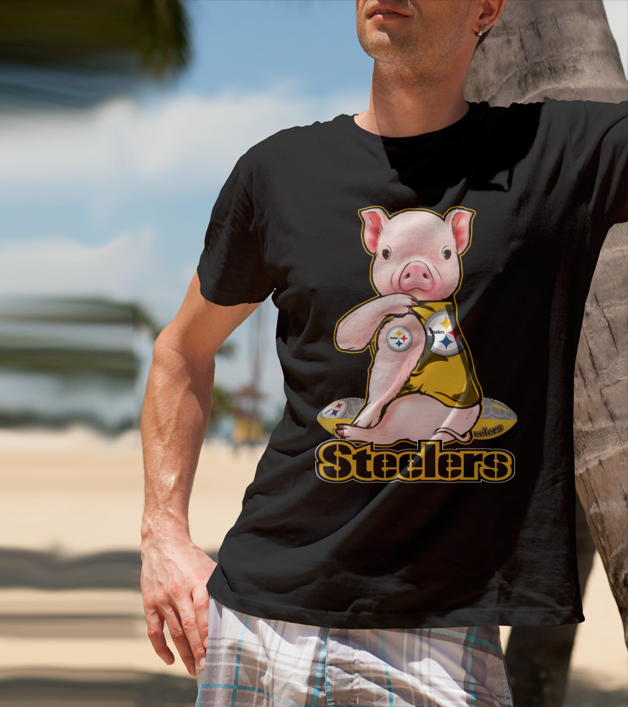 Steelers Pig With Football T-Shirt