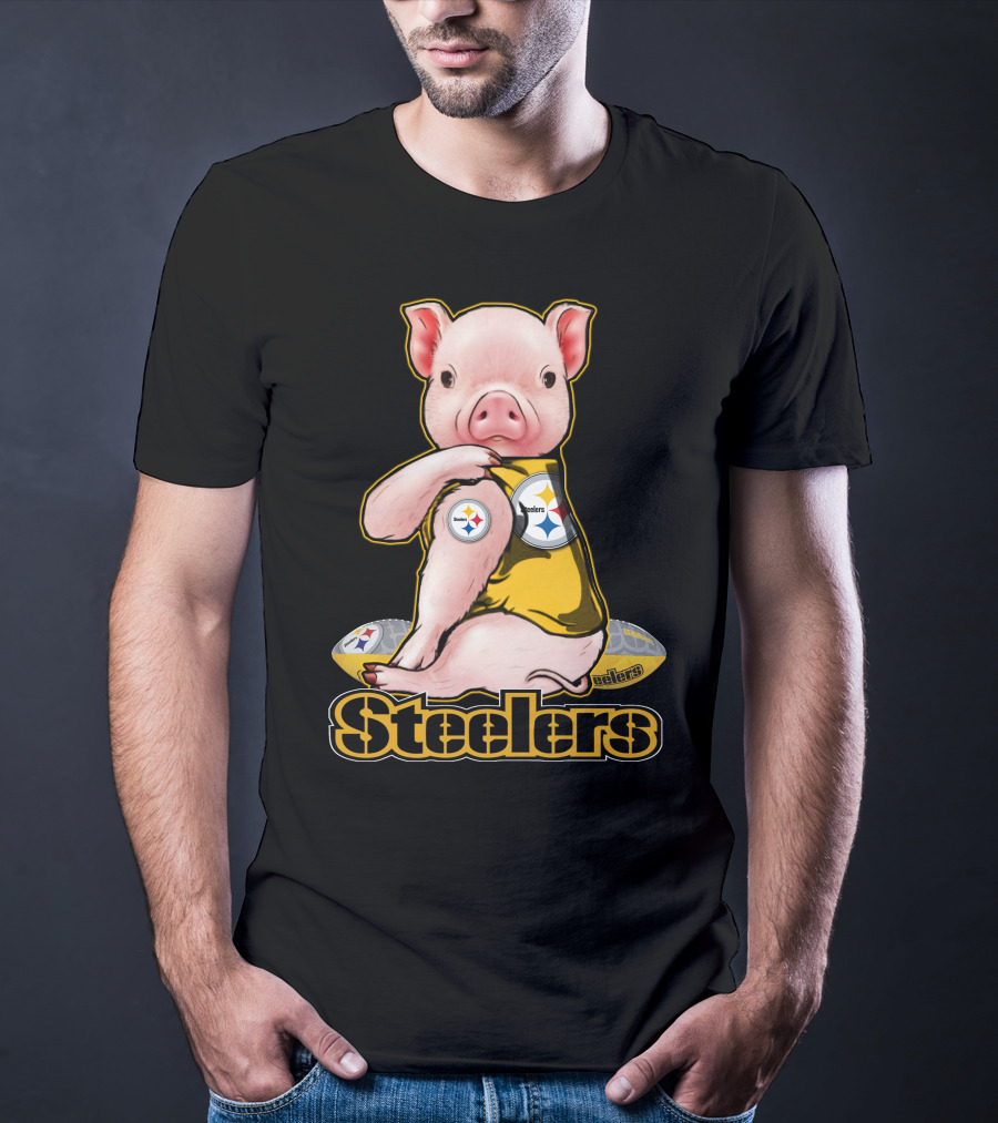 Steelers Pig With Football T-Shirt
