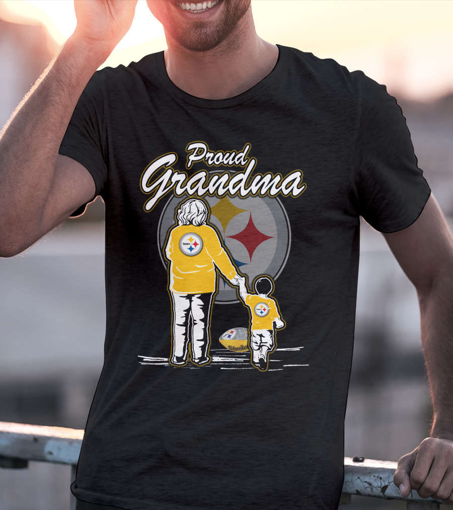 Proud Grandma Pittsburgh Steelers Football Family Fan T-Shirt