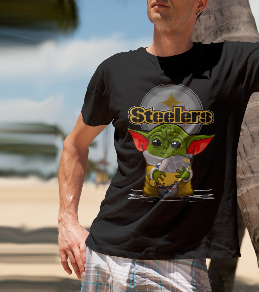 Yoda V3 Steelers Aliens Football T-Shirt