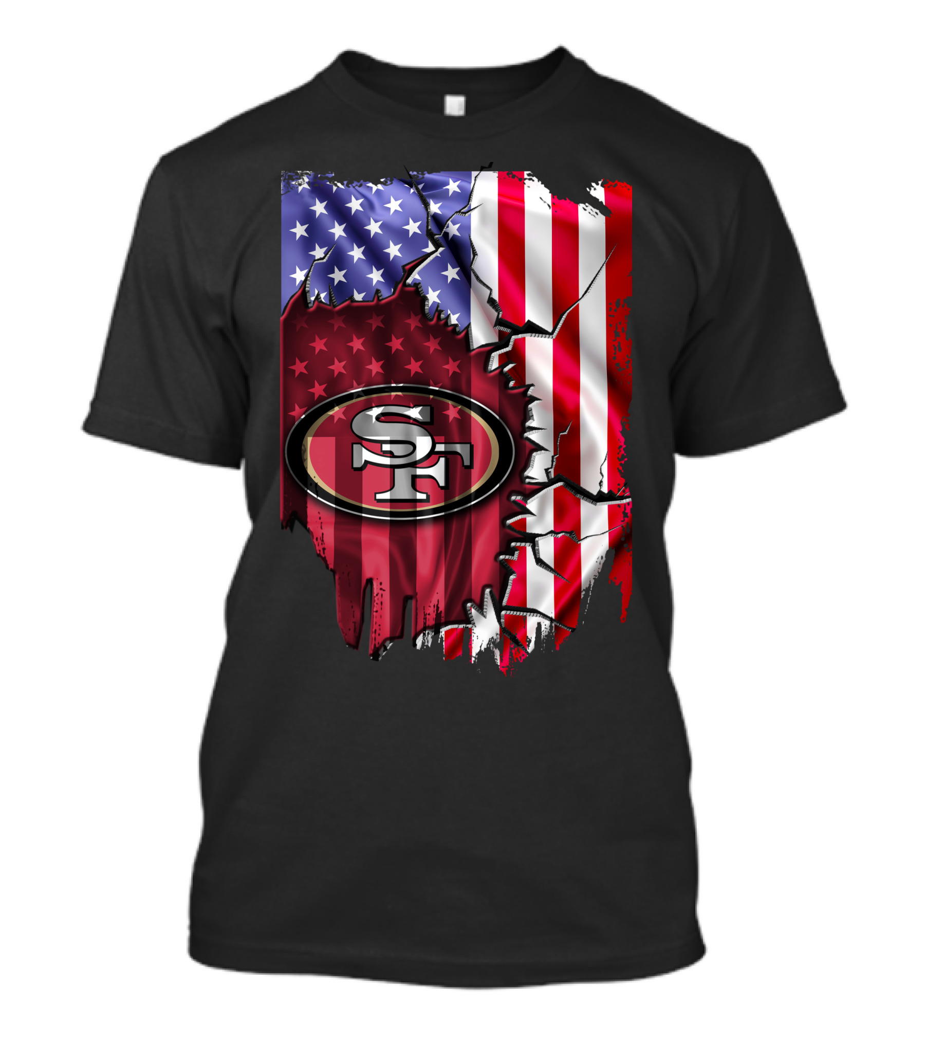San Francisco 49ers American Flag V2 T-Shirt