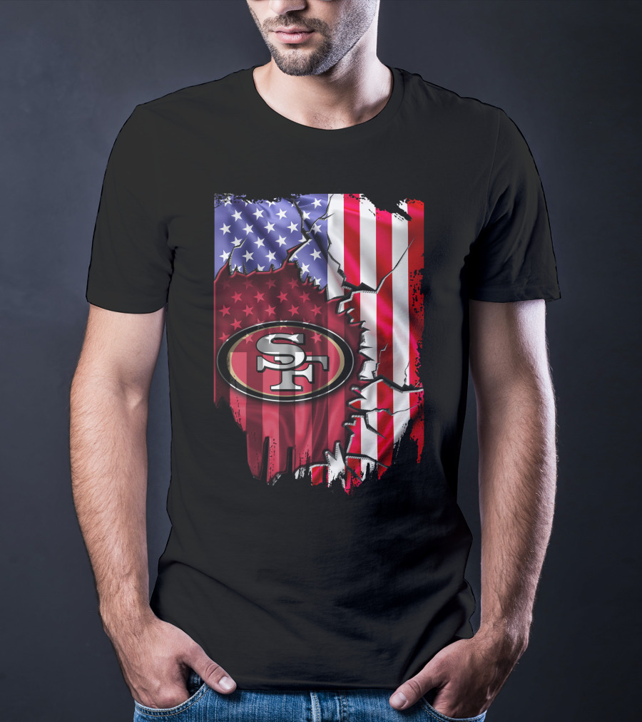 San Francisco 49ers American Flag V2 T-Shirt